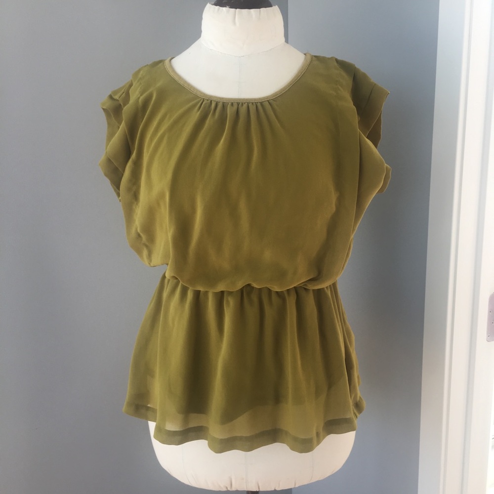 J. Crew peplum top. Very Flattering.